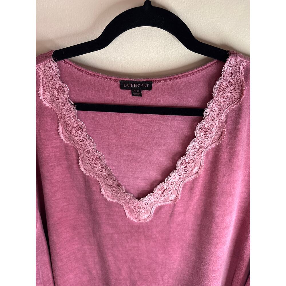 Lane Bryant 3/4 Sleeve Tunic Top Size 26/28 in Mauve - Picture 4 of 7